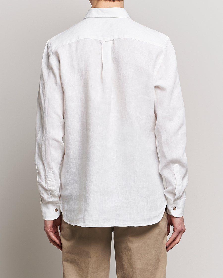 Uomini | Camicie | Morris | Safari Linen Shirt White