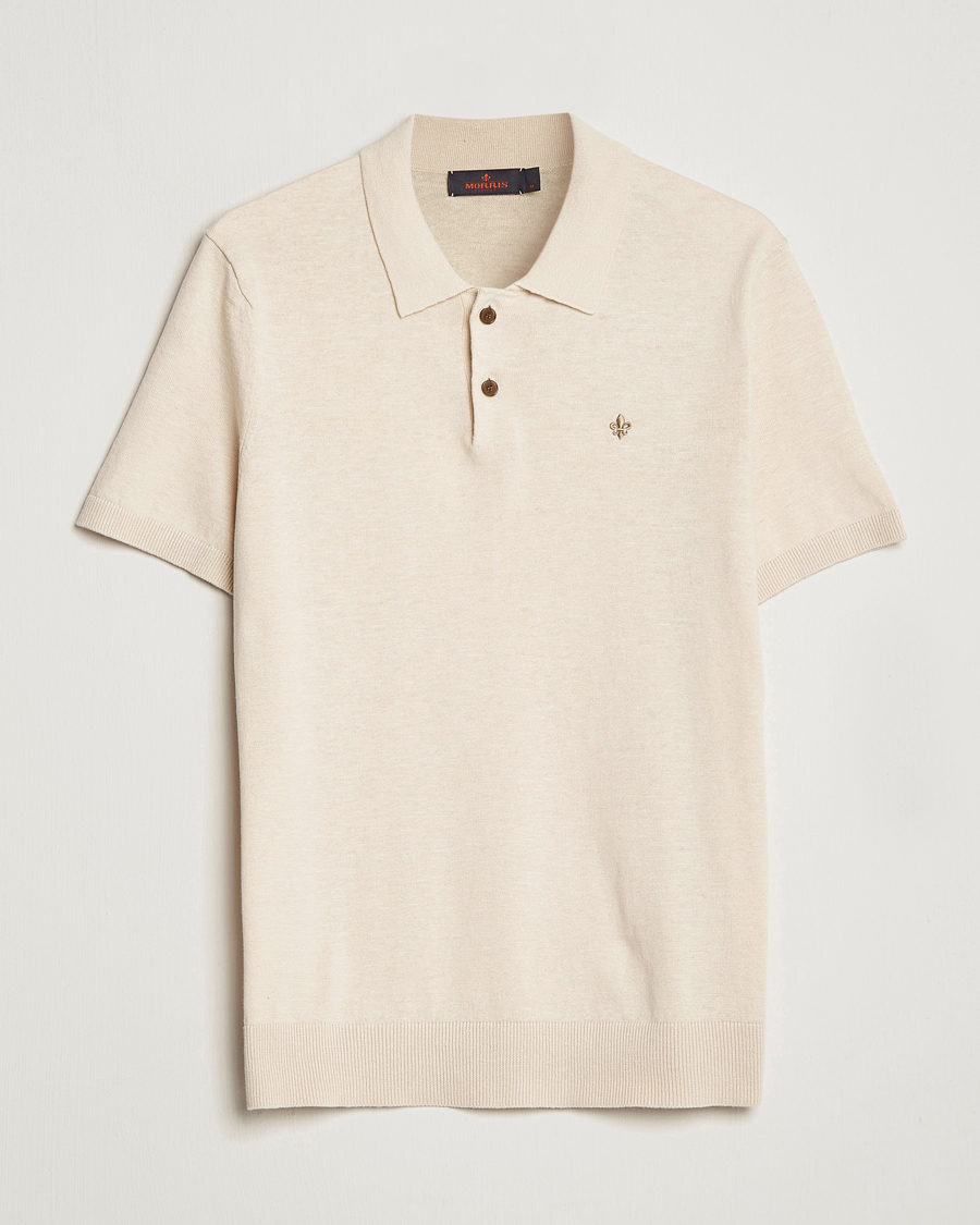 Uomini | Polo | Morris | Harold Cotton/Linen Summer Polo Off White