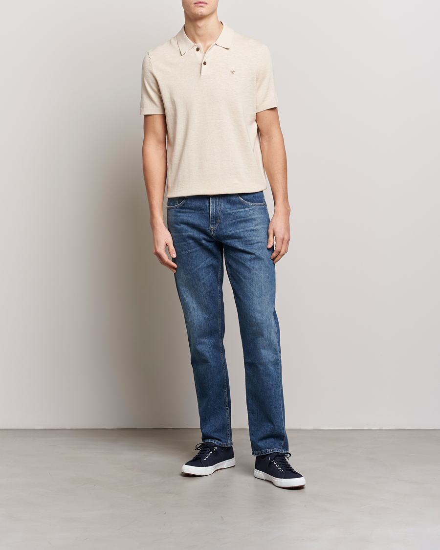 Uomini | Polo | Morris | Harold Cotton/Linen Summer Polo Off White