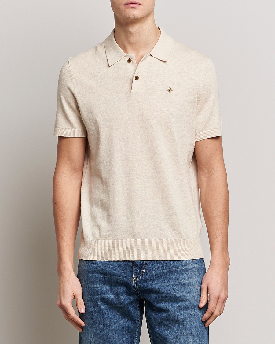 Uomini | Polo | Morris | Harold Cotton/Linen Summer Polo Off White