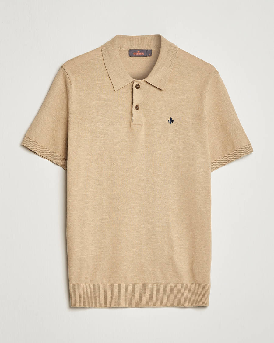 Uomini | Polo | Morris | Harold Cotton/Linen Summer Polo Camel