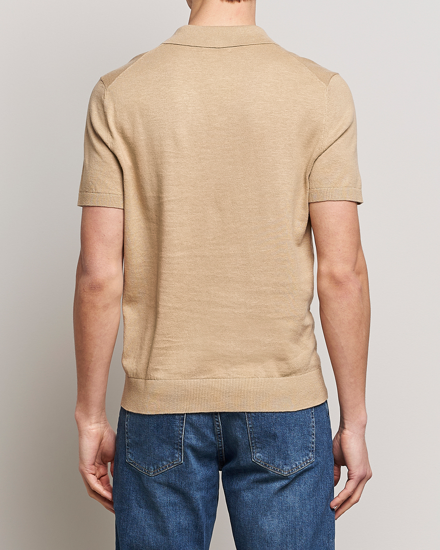 Uomini | Polo | Morris | Harold Cotton/Linen Summer Polo Camel