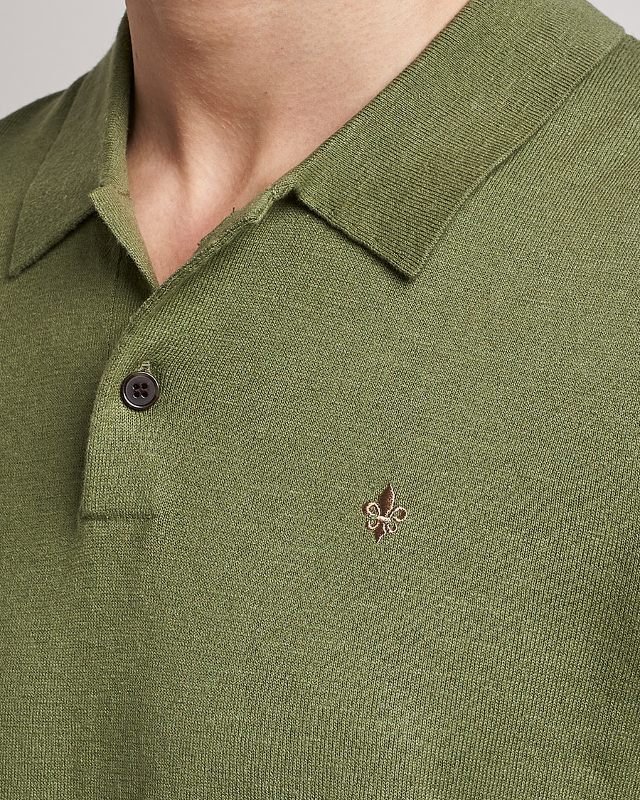 Uomini | Polo | Morris | Harold Cotton/Linen Summer Polo Sage Green