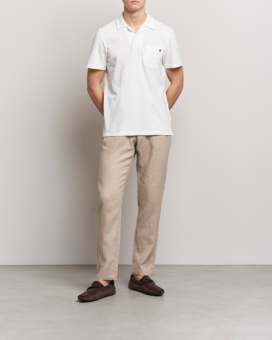 Uomini | Polo | Morris | Clopton Cotton Blend Polo Off White