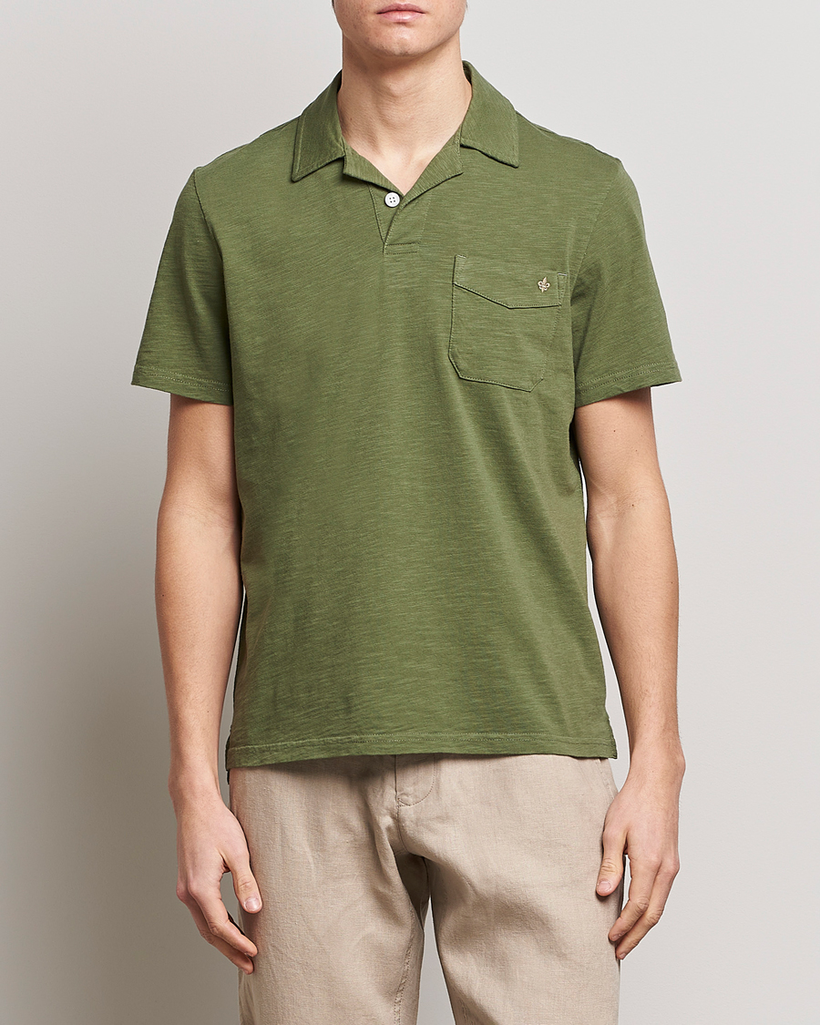 Uomini | Polo | Morris | Clopton Cotton Blend Polo Sage Green