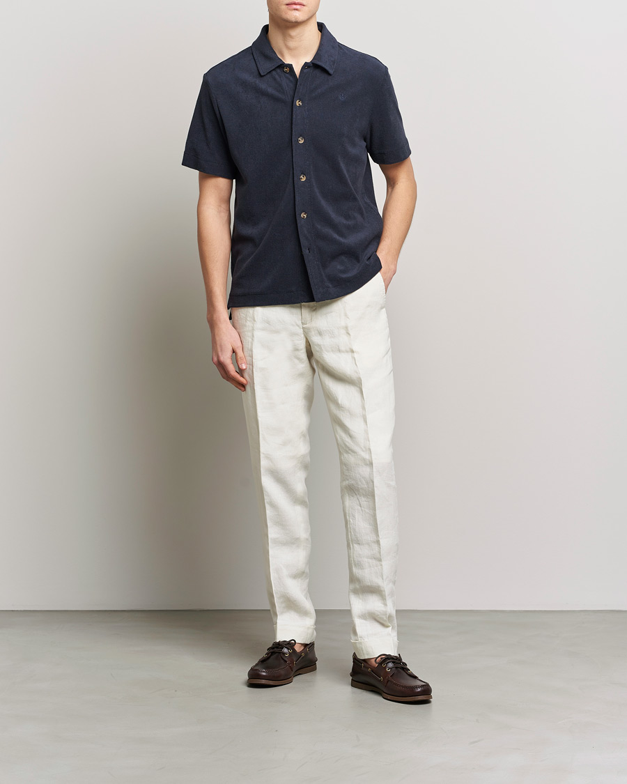 Uomini | Camicie | Morris | Hunter Terry Short Sleeve Shirt Old Blue