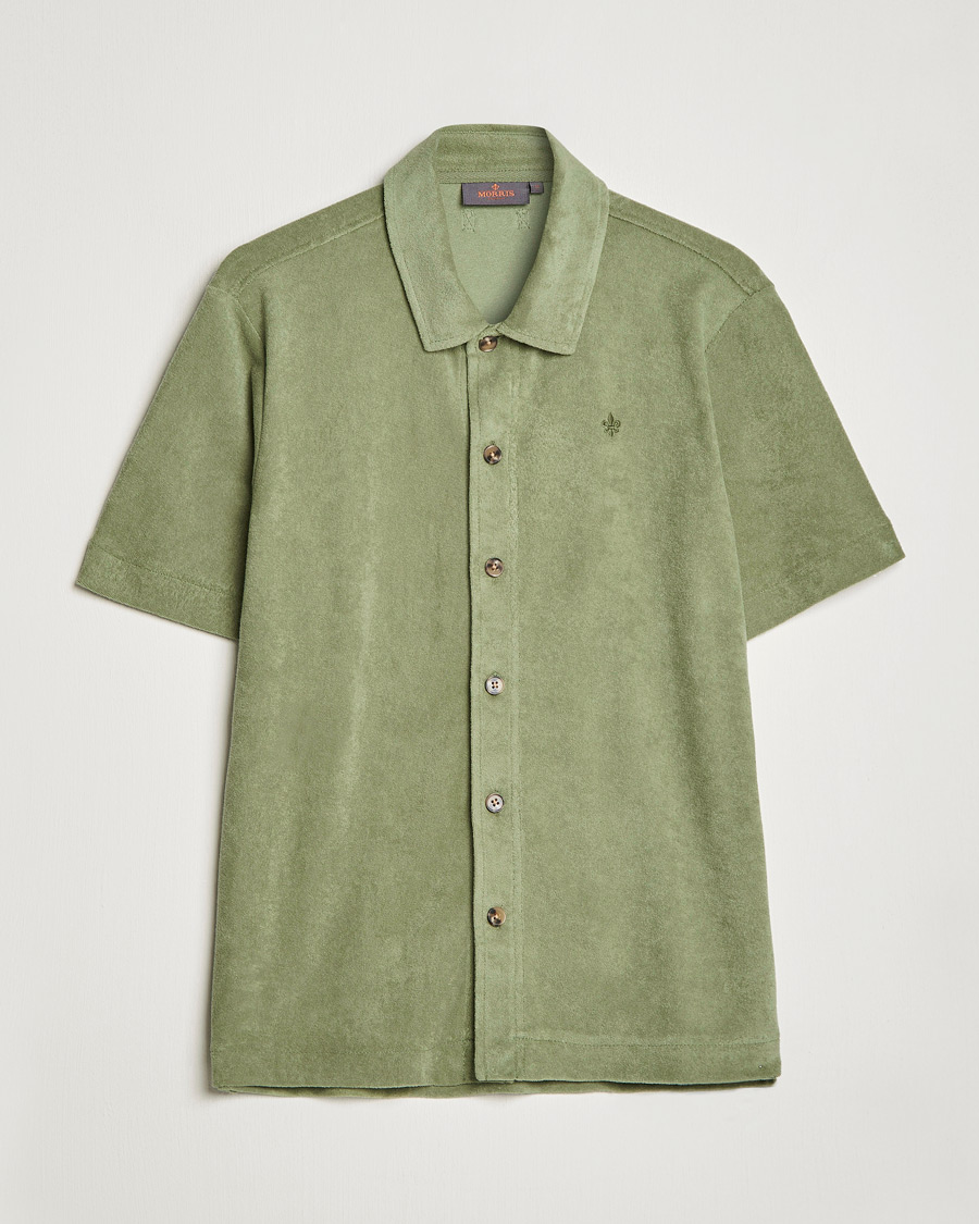 Uomini | Camicie | Morris | Hunter Terry Short Sleeve Shirt Sage Green