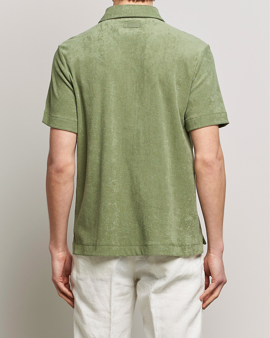 Uomini | Camicie | Morris | Hunter Terry Short Sleeve Shirt Sage Green