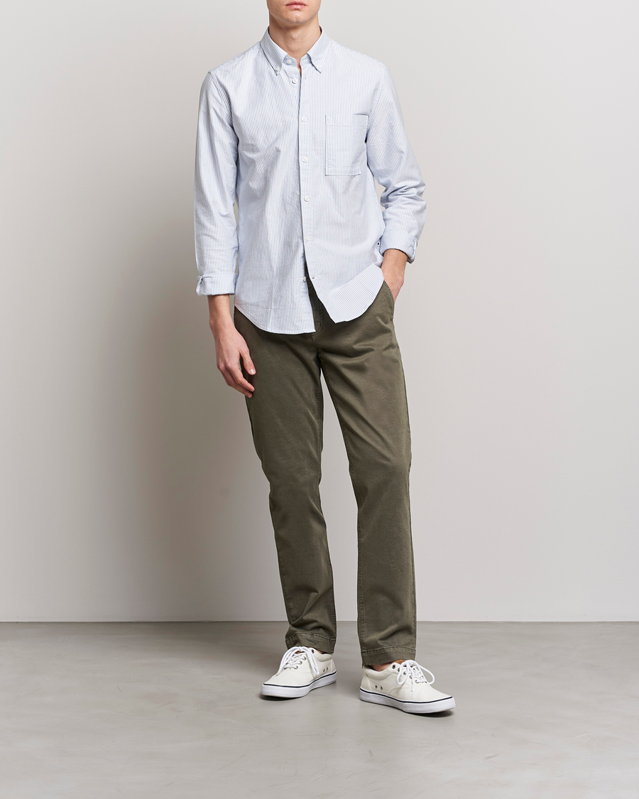 Uomini | Pantaloni | Morris | Jeffrey Brushed Chinos Olive