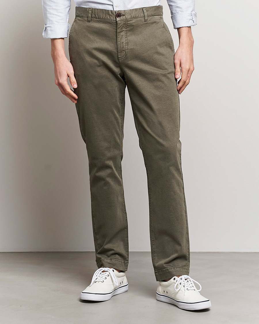 Uomini | Pantaloni | Morris | Jeffrey Brushed Chinos Olive