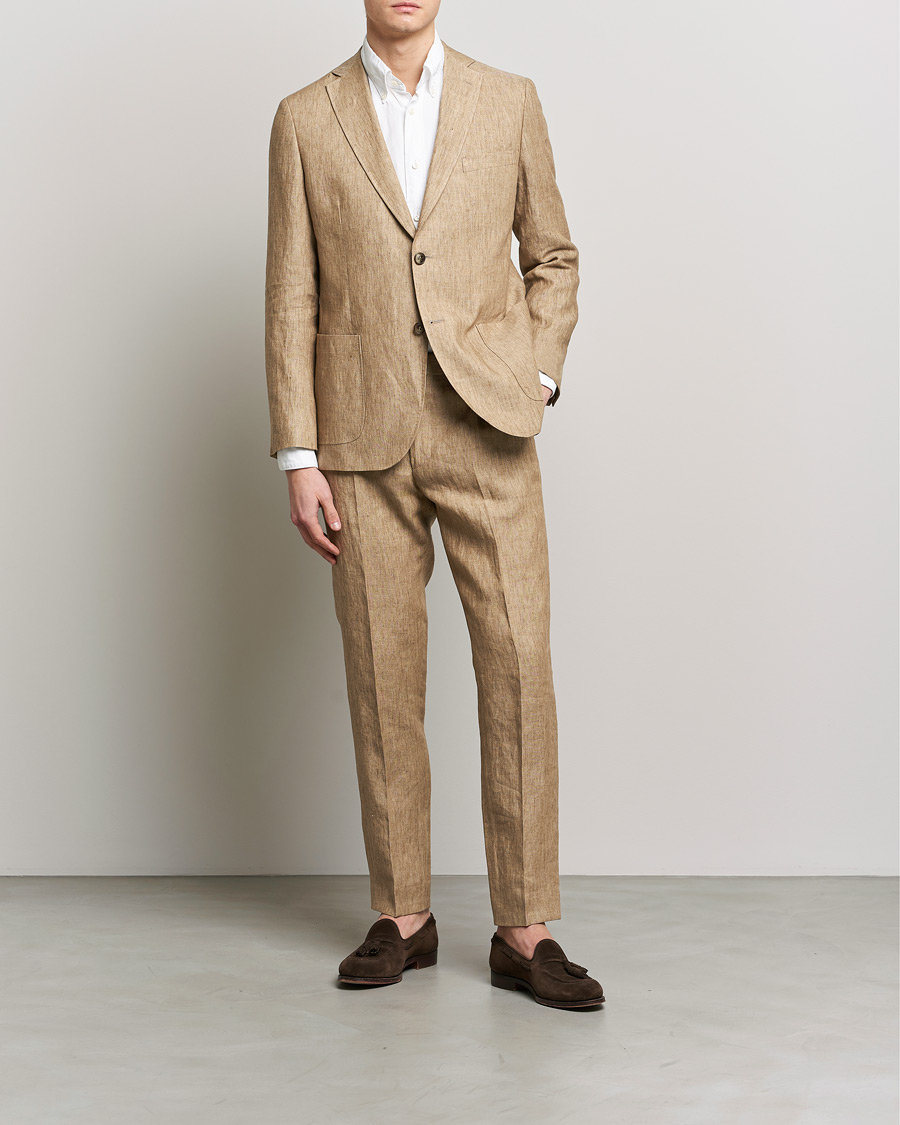 Uomini | Blazers | Morris | Archie Linen Suit Blazer Khaki