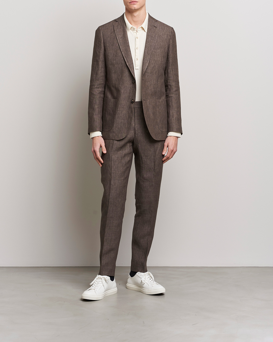 Uomini | Blazers | Morris | Archie Linen Suit Blazer Brown