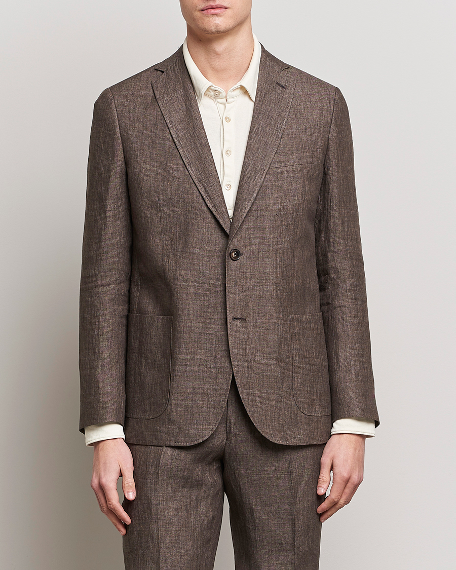 Uomini | Blazers | Morris | Archie Linen Suit Blazer Brown