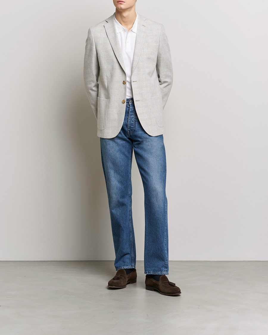 Uomini | Blazers | Morris | Archie Glencheck Cotton Blazer Khaki