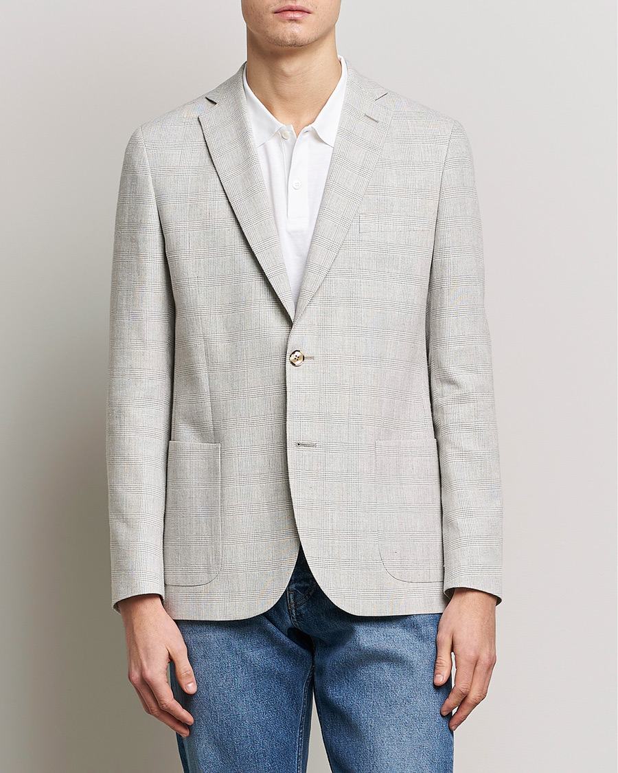 Uomini | Blazers | Morris | Archie Glencheck Cotton Blazer Khaki