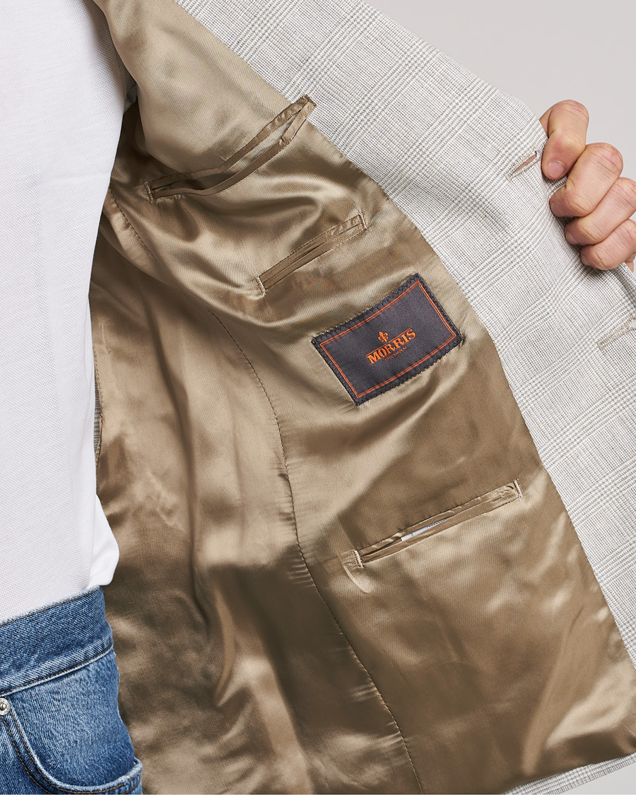 Uomini | Blazers | Morris | Archie Glencheck Cotton Blazer Khaki