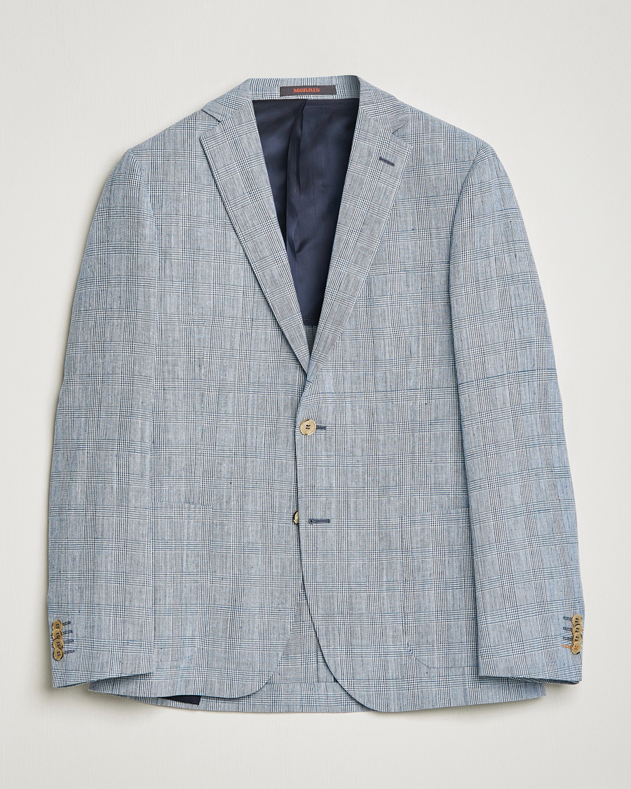 Uomini | Blazers | Morris | Archie Glencheck Cotton Blazer Blue