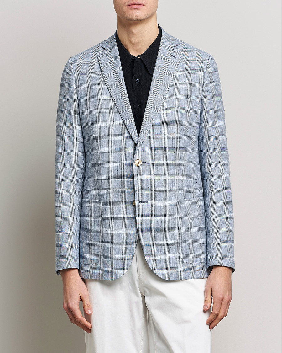 Uomini | Blazers | Morris | Archie Glencheck Cotton Blazer Blue