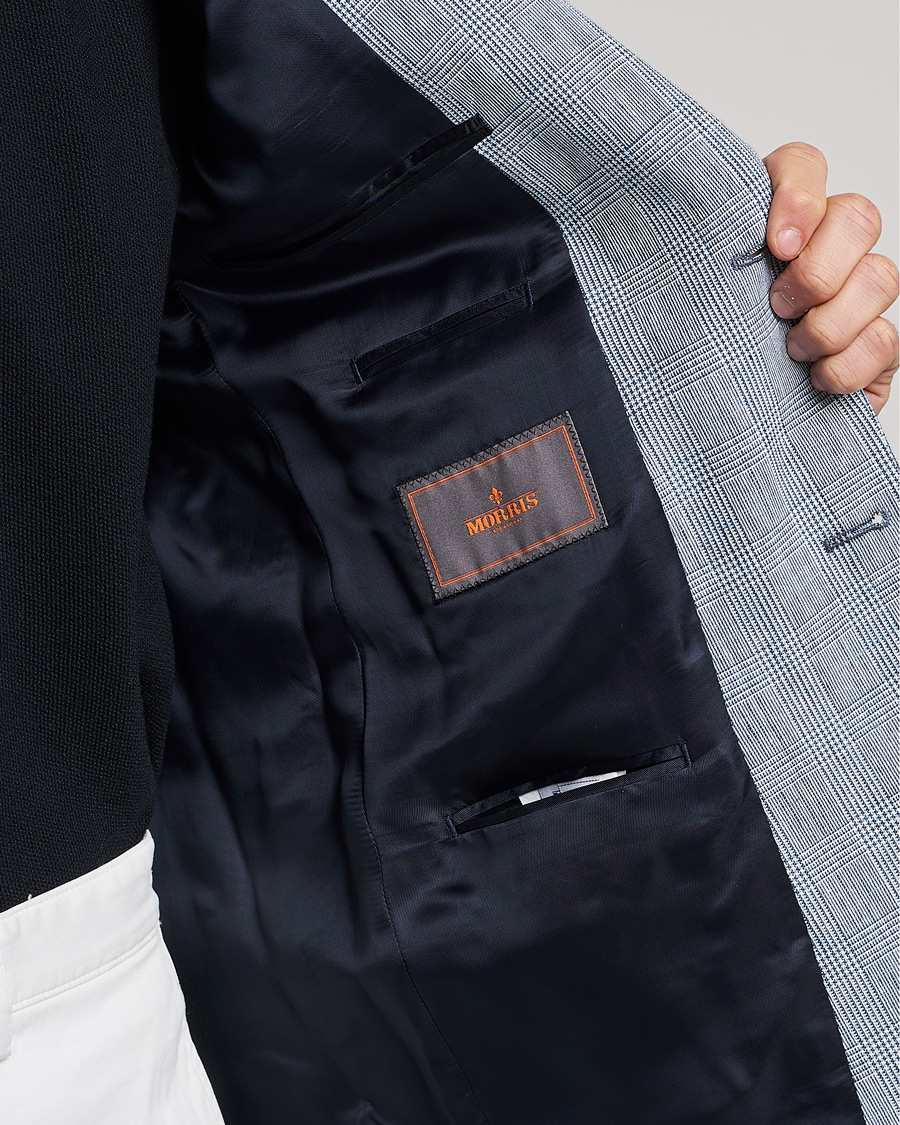 Uomini | Blazers | Morris | Archie Glencheck Cotton Blazer Blue