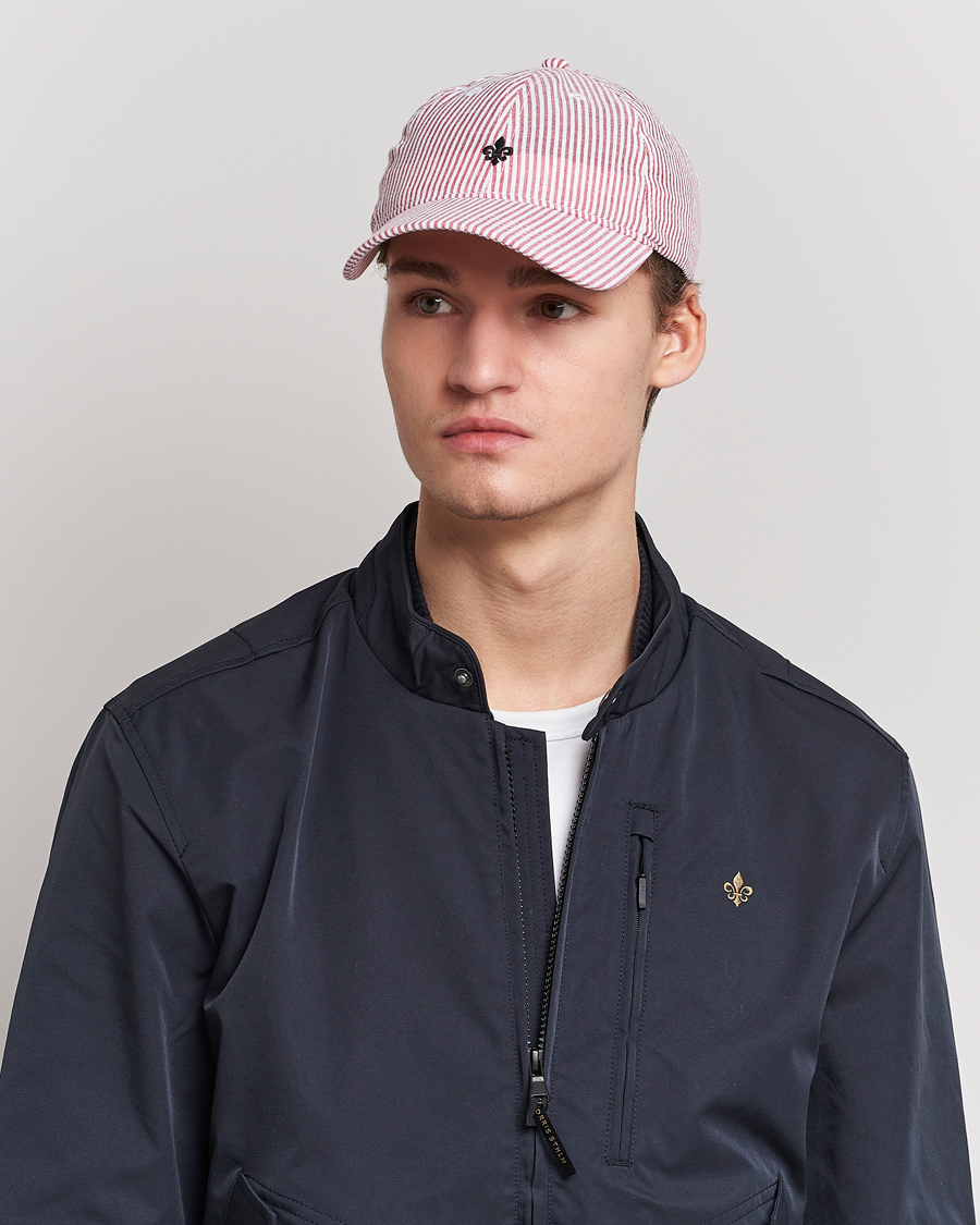 Uomini | Morris Chapman StripedCotton Cap Red/White | Morris | Chapman StripedCotton Cap Red/White