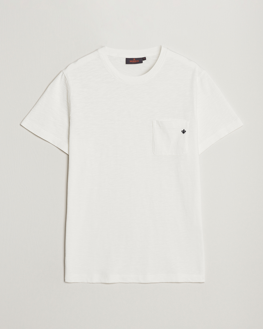 Uomini | T-shirt | Morris | Lily Slub Pocket Crew Neck Tee White