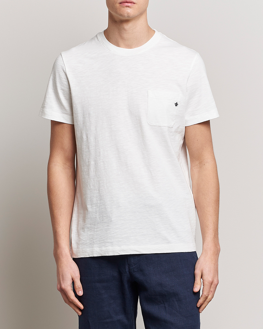 Uomini | T-shirt | Morris | Lily Slub Pocket Crew Neck Tee White