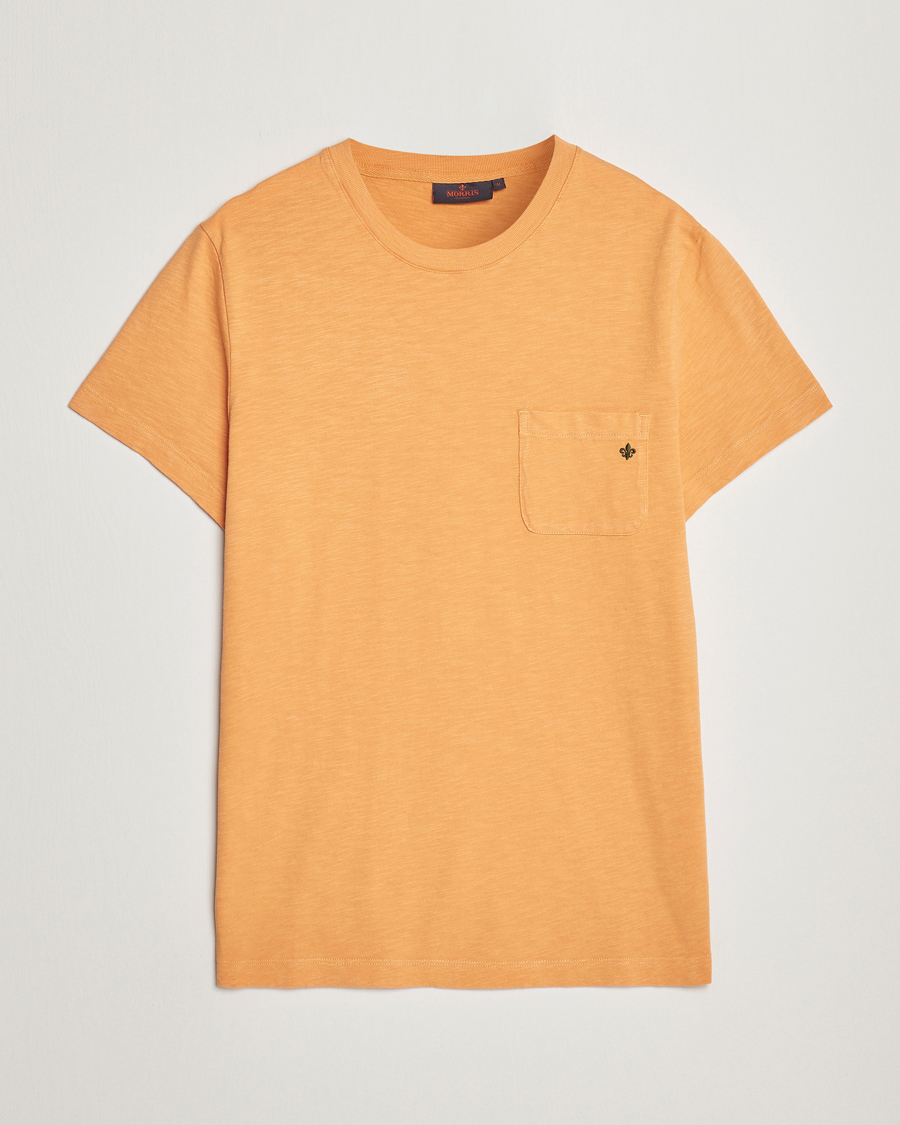 Uomini | T-shirt | Morris | Lily Slub Pocket Crew Neck Tee Orange