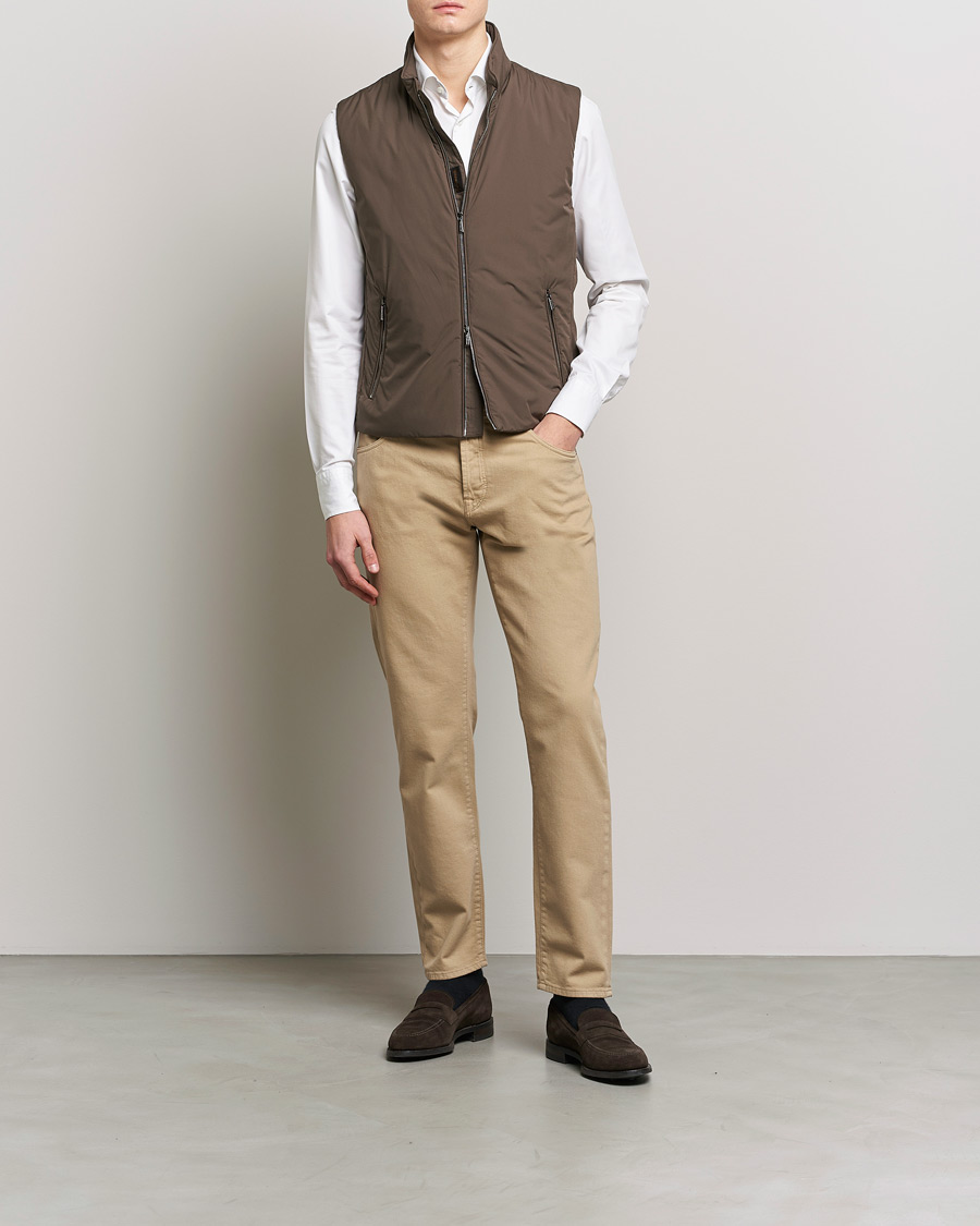 Uomini | Gilet | MooRER | Senio Padded Vest Brown