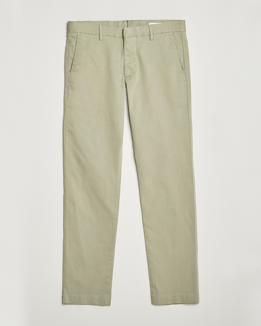 Uomini | Pantaloni | NN07 | Theo Regular Fit Stretch Chinos Oil Green
