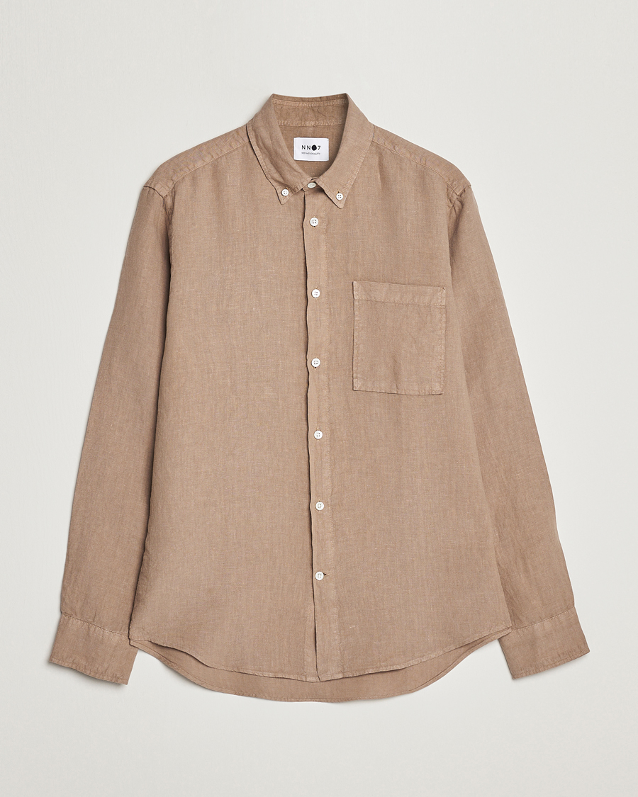 Uomini | Camicie | NN07 | Arne Linen Shirt Greige