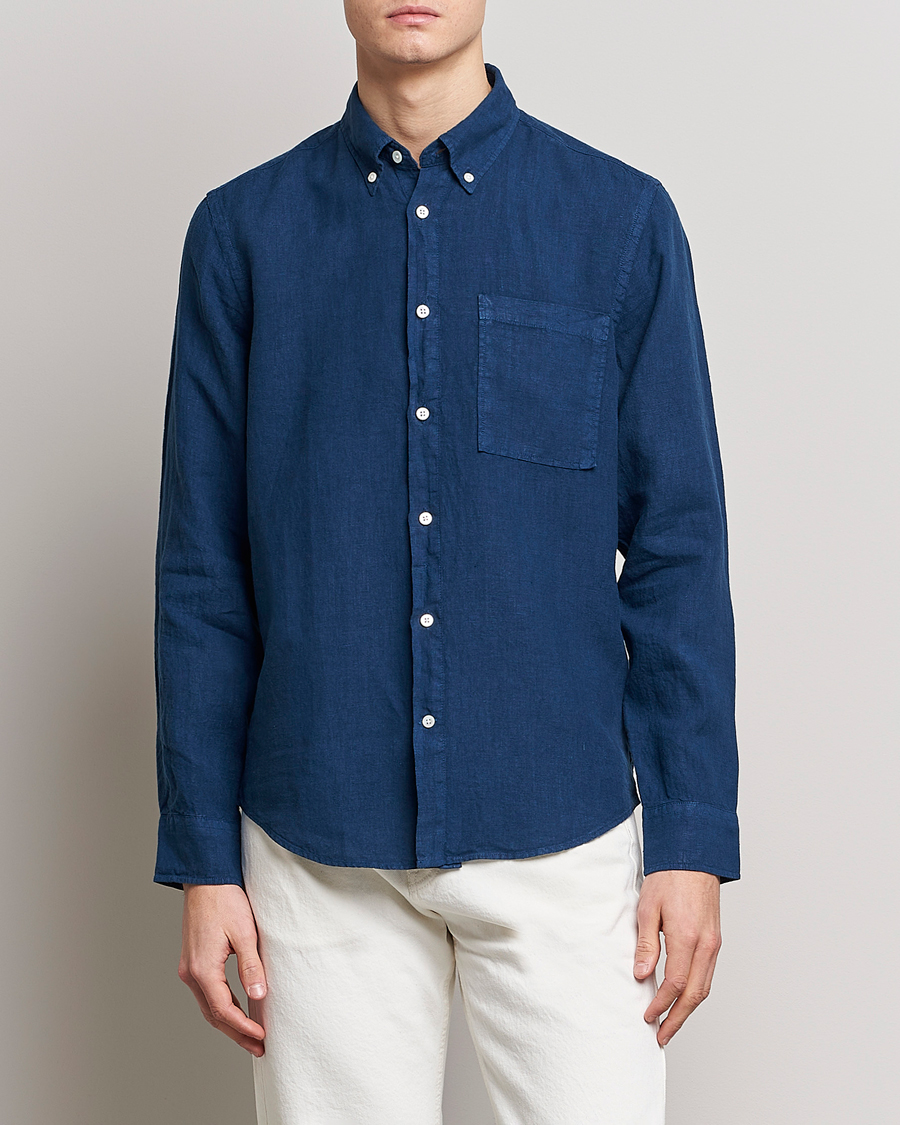Uomini | Camicie | NN07 | Arne Linen Shirt Sargasso Sea