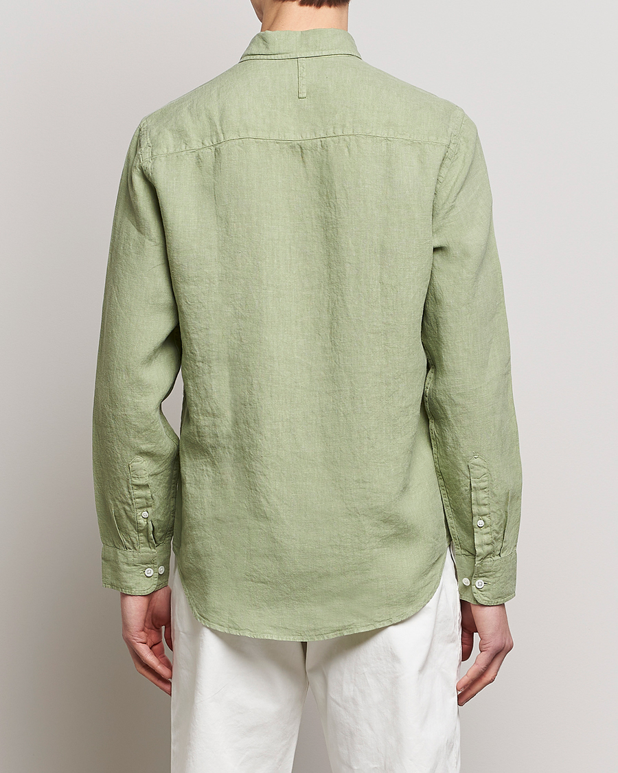 Uomini | Camicie | NN07 | Arne Linen Shirt Pale Green
