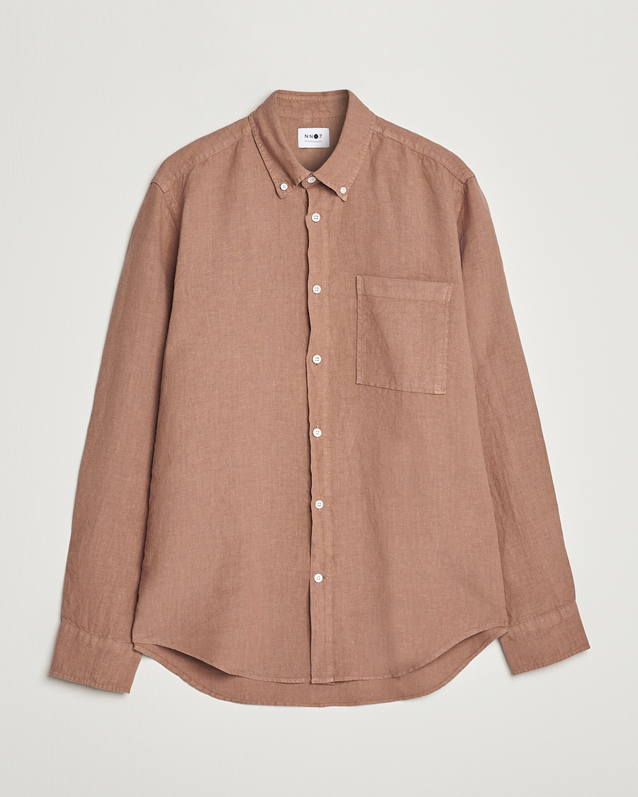 Uomini | Camicie | NN07 | Arne Linen Shirt Nougat