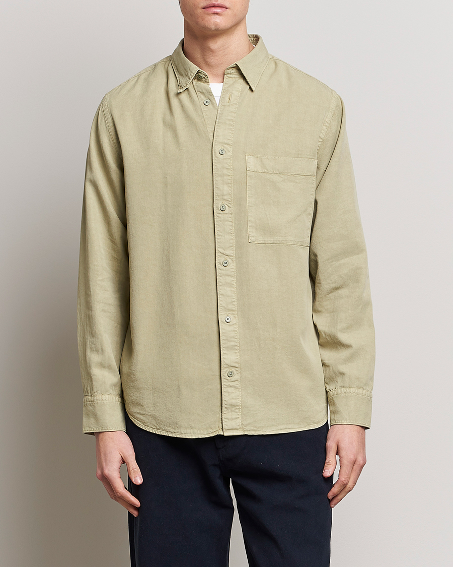 Uomini | Camicie | NN07 | Cohen Tencel Shirt Pale Green