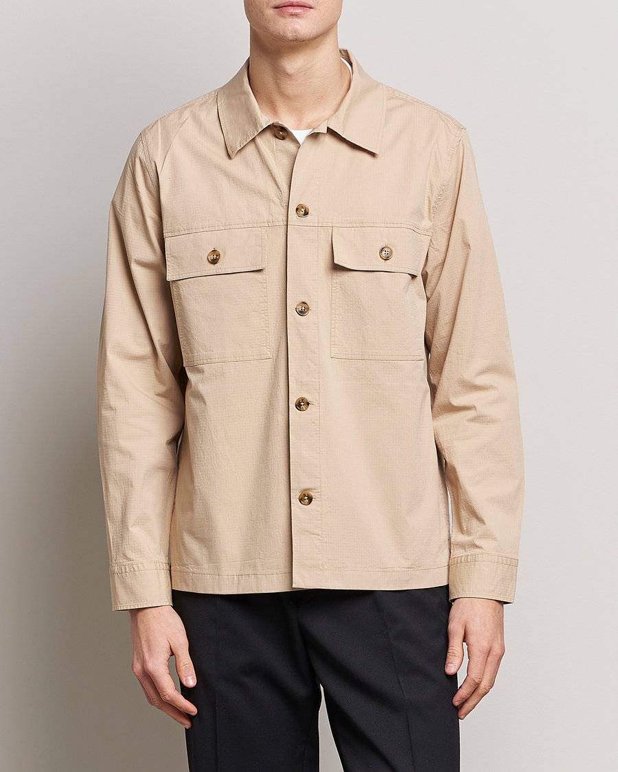 Uomini | Camicie | NN07 | Wilas Ripstop Overshirt Cream
