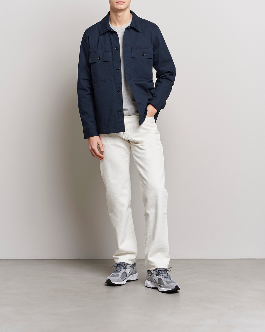 Uomini | Camicie | NN07 | Wilas Ripstop Overshirt Navy Blue