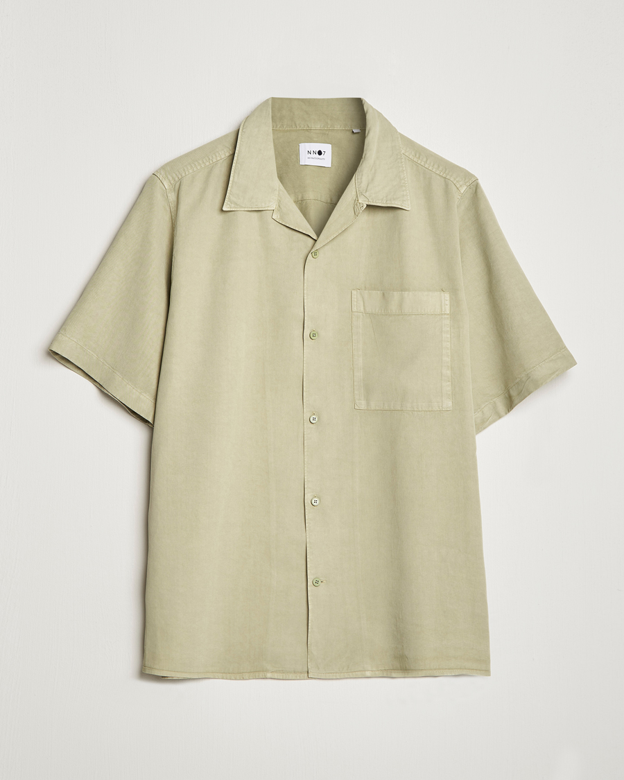 Uomini | Camicie | NN07 | Julio Tencel Resort Collar Shirt Pale Green
