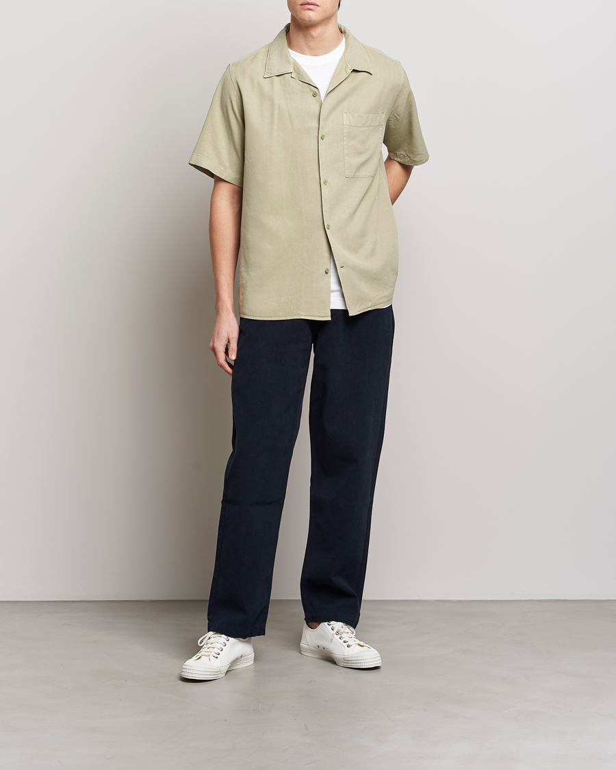 Uomini | Camicie | NN07 | Julio Tencel Resort Collar Shirt Pale Green