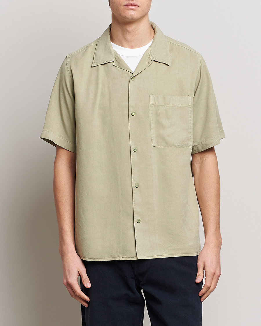 Uomini | Camicie | NN07 | Julio Tencel Resort Collar Shirt Pale Green