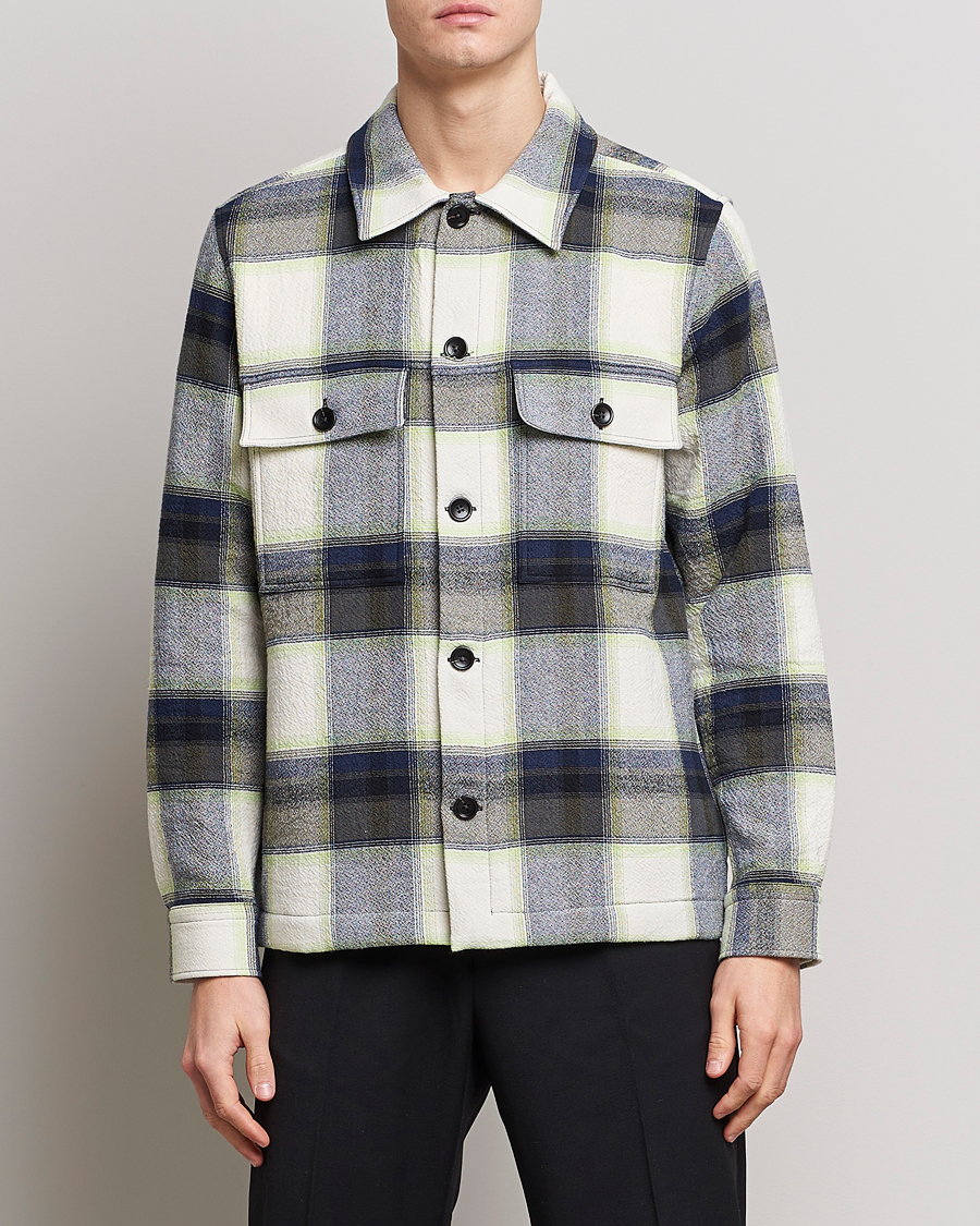 Uomini | Camicie | NN07 | Wilas Checked Pocket Overshirt Blue