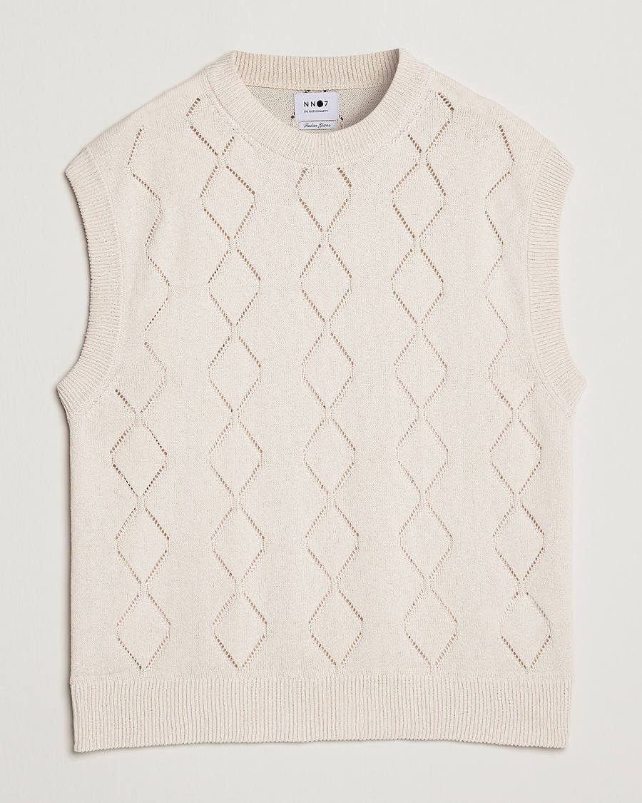 Uomini | Maglieria | NN07 | Crew Neck Vest Ecru