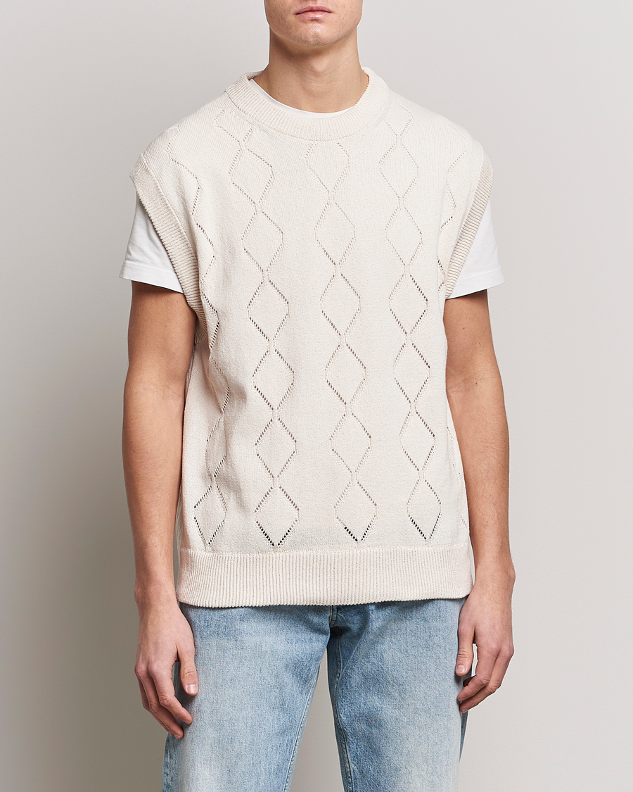 Uomini | Maglieria | NN07 | Crew Neck Vest Ecru