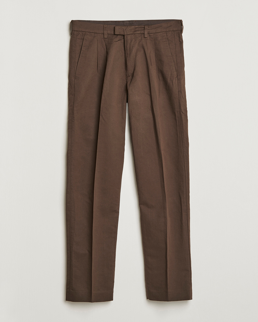 Uomini | Pantaloni | NN07 | Fritz Pleated Trousers Brown