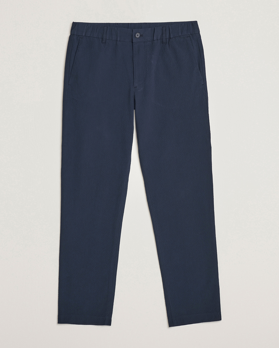 Uomini | Pantaloni | NN07 | Theodore Seersucker Pants Navy Blue