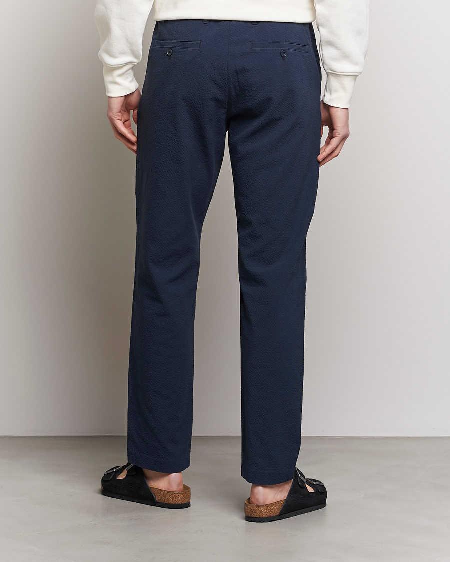 Uomini | Pantaloni | NN07 | Theodore Seersucker Pants Navy Blue