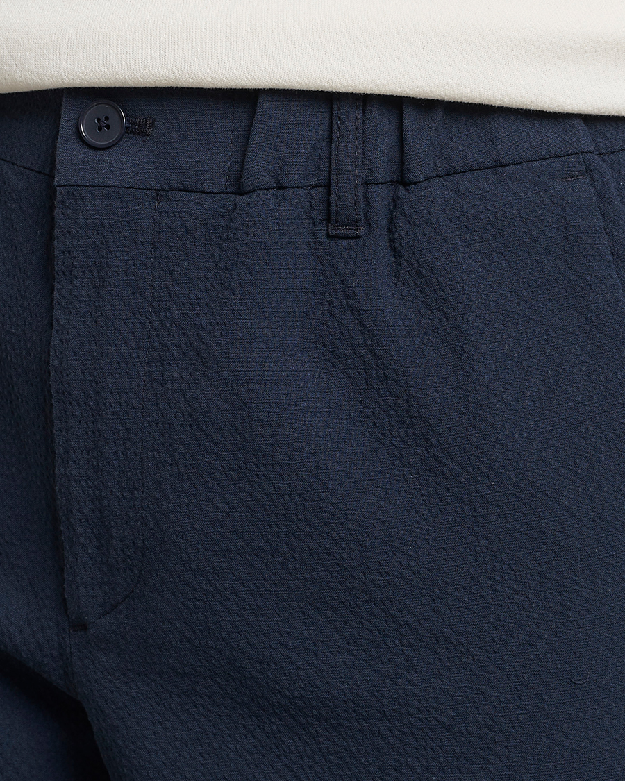 Uomini | Pantaloni | NN07 | Theodore Seersucker Pants Navy Blue