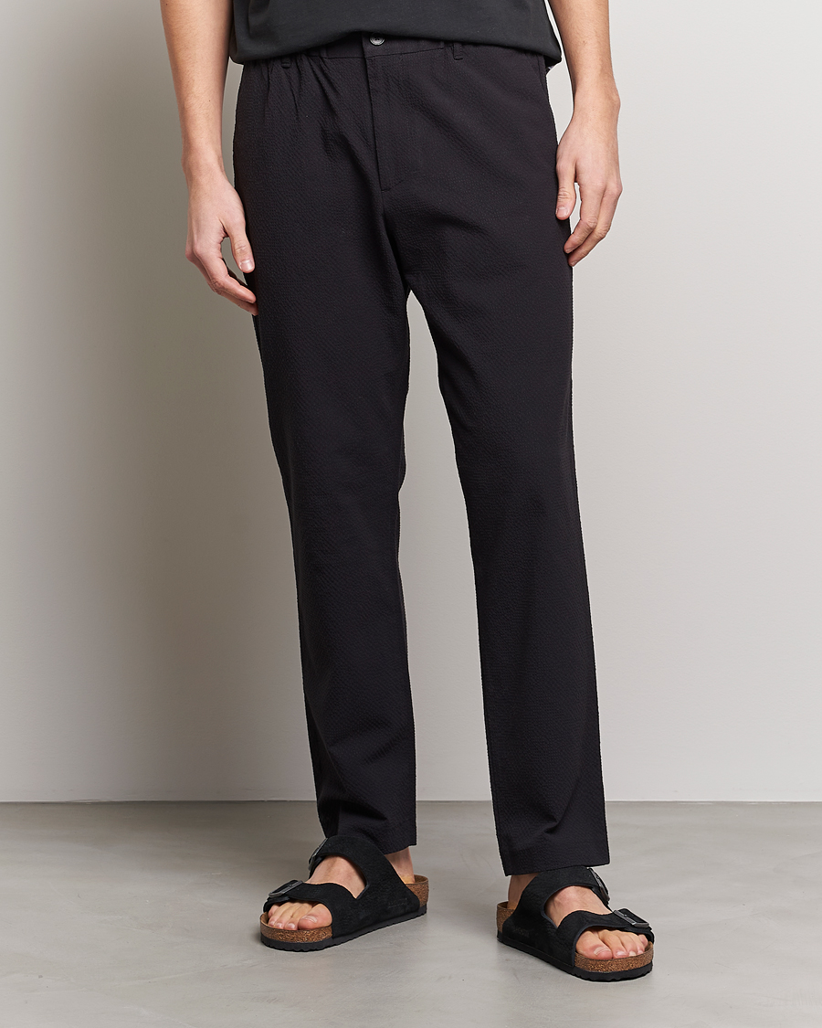 Uomini | Pantaloni | NN07 | Theodore Seersucker Pants Black