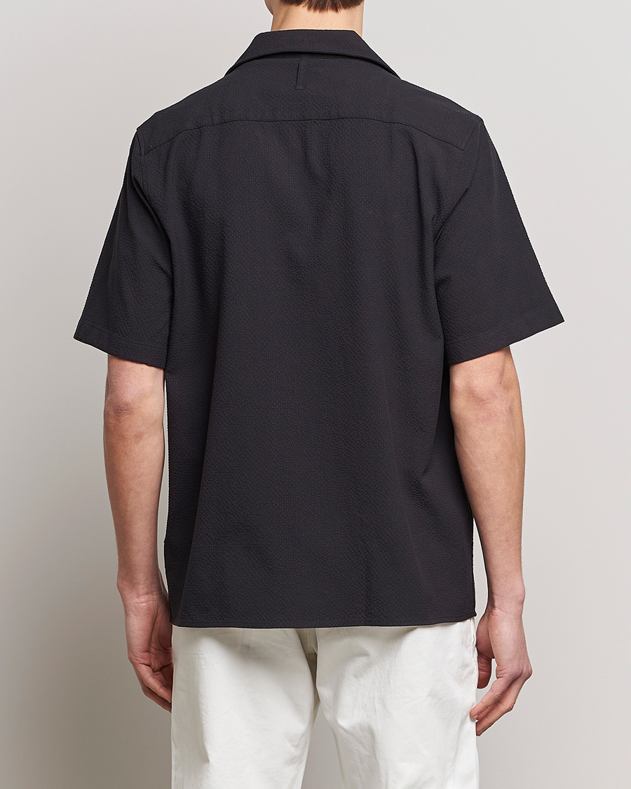 Uomini | Camicie | NN07 | Julio Seersucker Short Sleeve Shirt Black