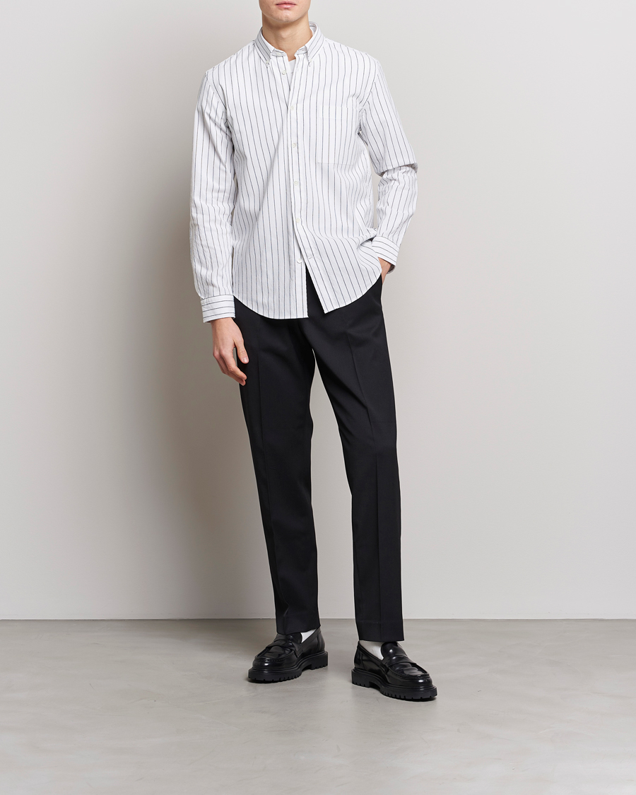 Uomini | Camicie | NN07 | Arne Creppe Striped Shirt Black/White