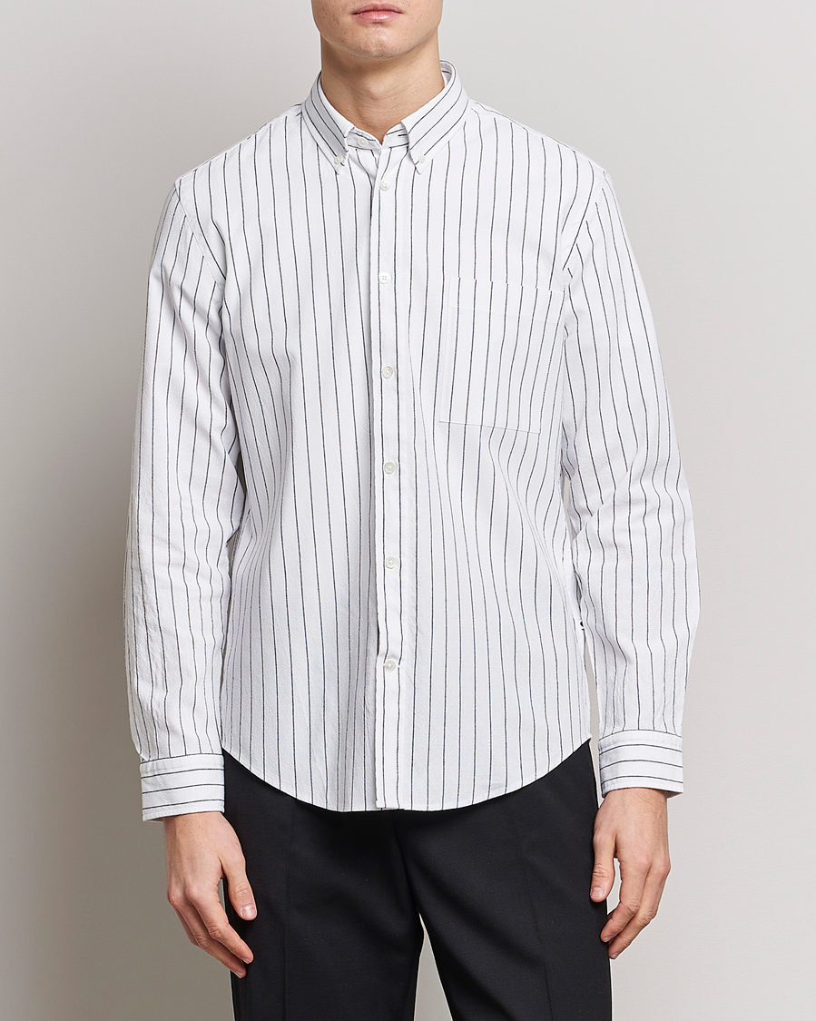 Uomini | Camicie | NN07 | Arne Creppe Striped Shirt Black/White